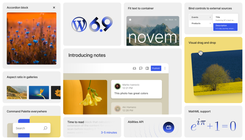 WordPress 6.9 review 2026 showing new features and updates for site owners