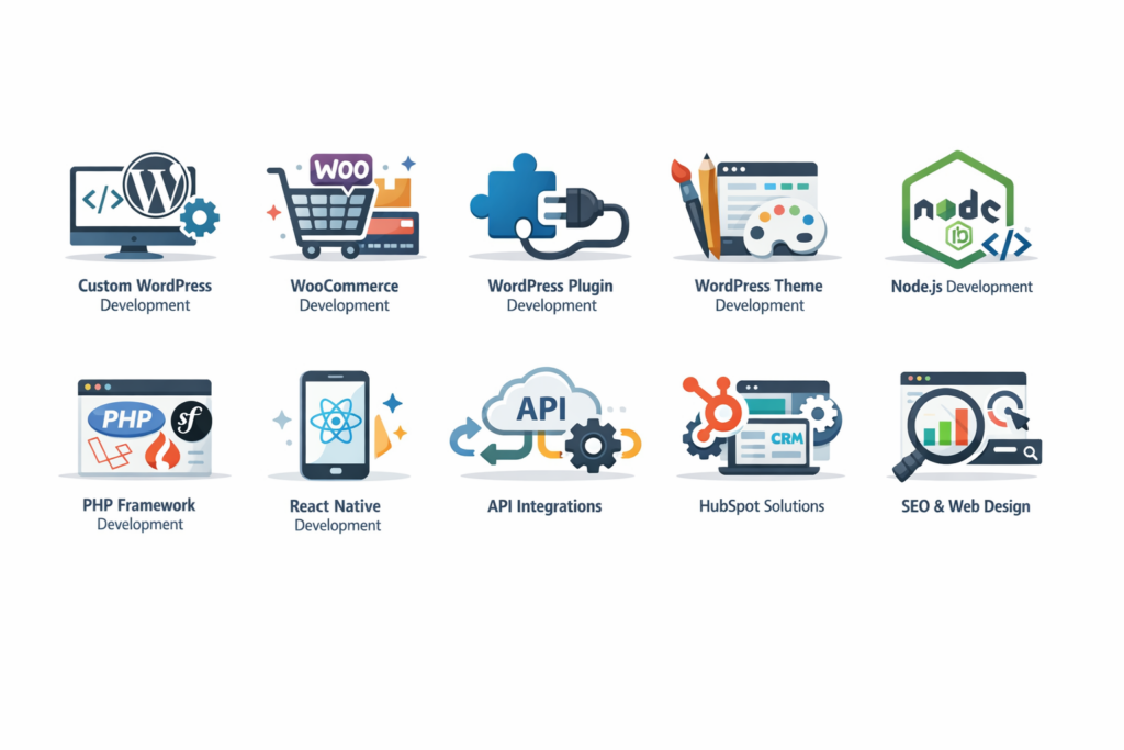 WordPress web development services including custom development, WooCommerce, redesign, speed optimisation and headless WordPress — Dazzlebirds 