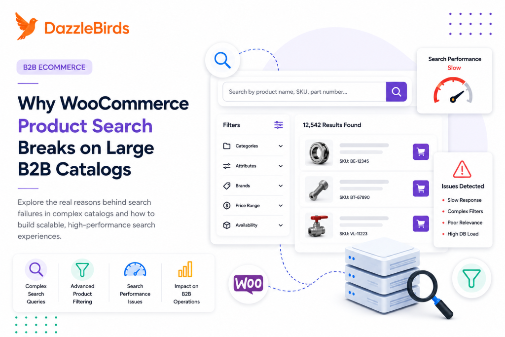 Why WooCommerce Product Search Breaks on Large B2B Catalogs