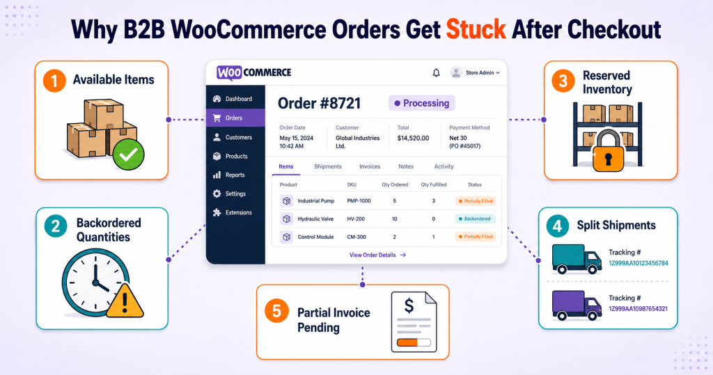 Why B2B WooCommerce Orders Get Stuck After Checkout