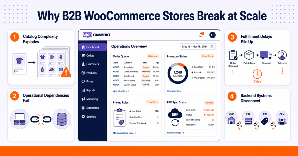 Why B2B WooCommerce Stores Break at Scale